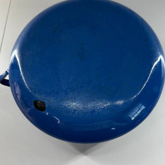 Vintage Dansk Designs Denmark Blue France Enamel 3 Qt. Dutch Oven Pot Trivet Lid - Picture 8 of 11
